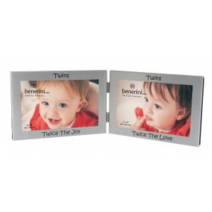 Twins Photo Frame 2 Picture Twin Double Folding 6 x 4" Baby Gift Idea